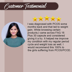 Customer Testimonial for FAG 16 PLUS 30 CAPSULE – 500MG – PCOD & PCOS WELLNESS